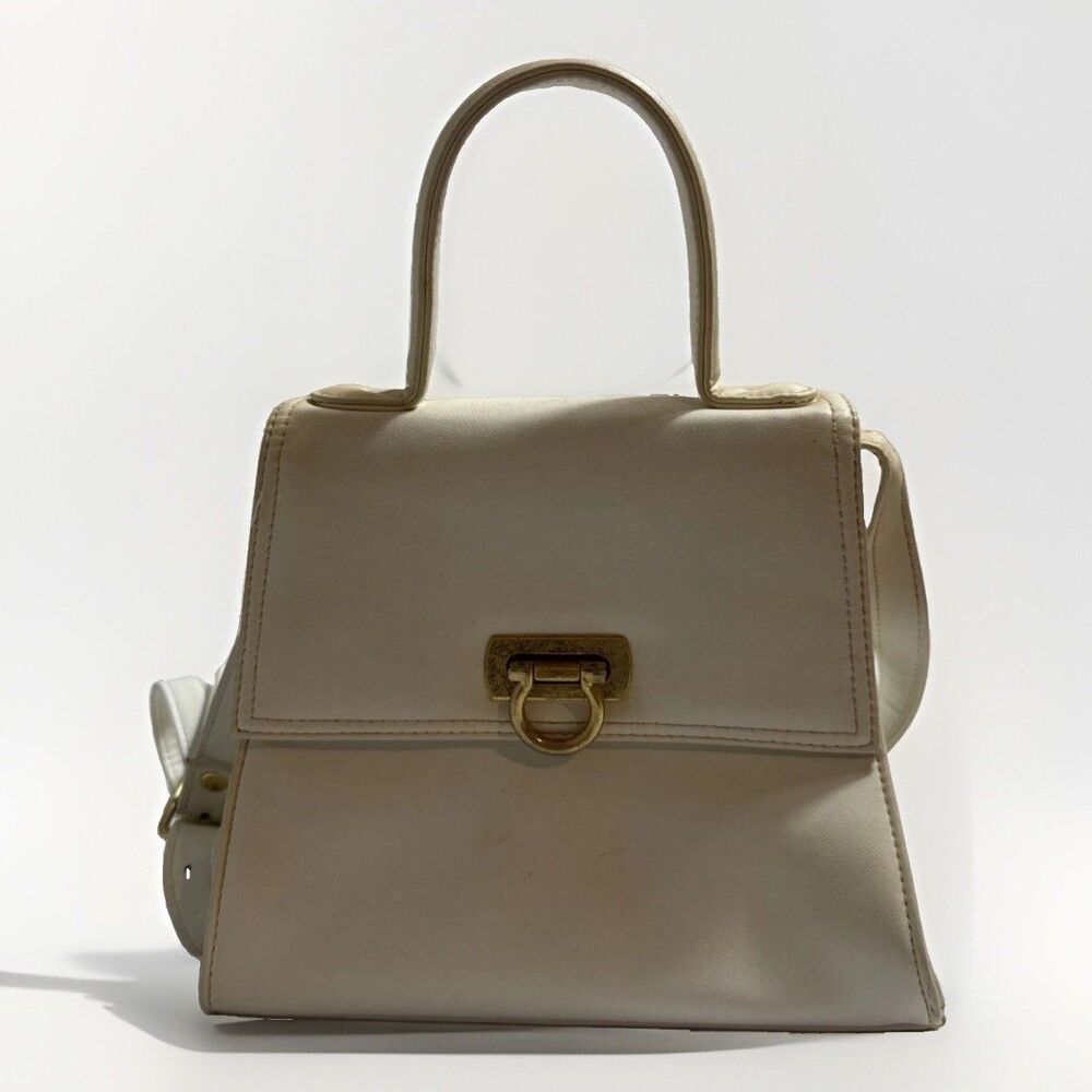 Bechamel Little White Square Purse Shoulder Strap Crossbody Faux Leather
